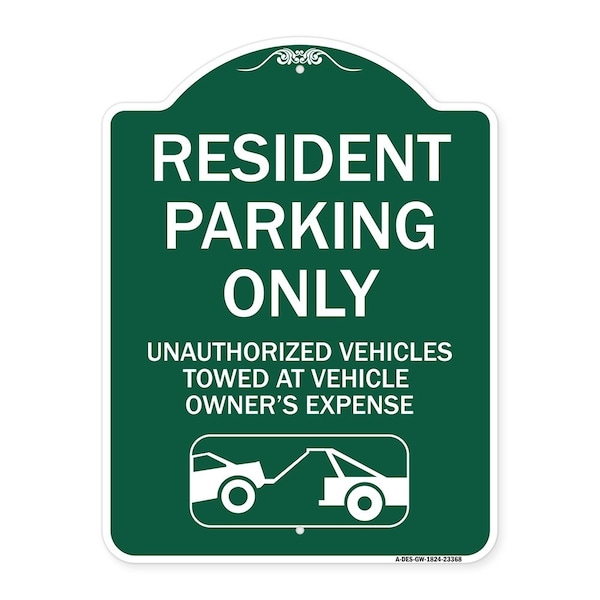 Parking Restriction Resident Parking Unauthorized Vehicles Towed at Owner Expense, GW-1824-23368